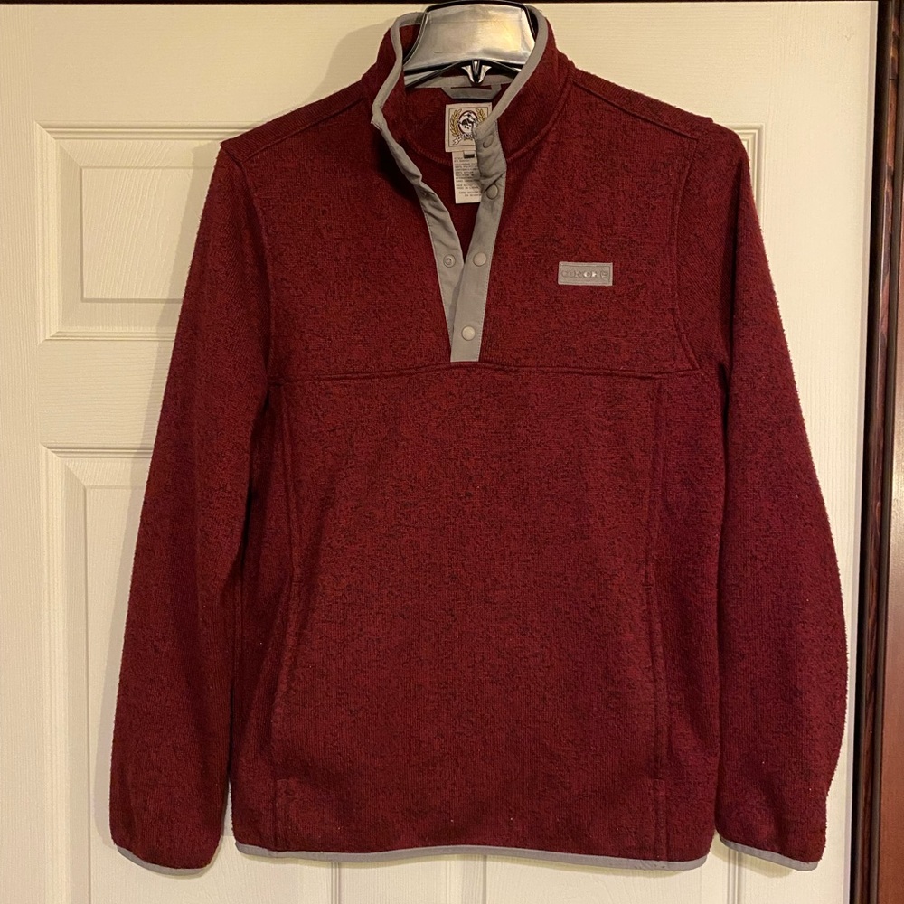 Cinch pullover fleece sz Small burgundy color-